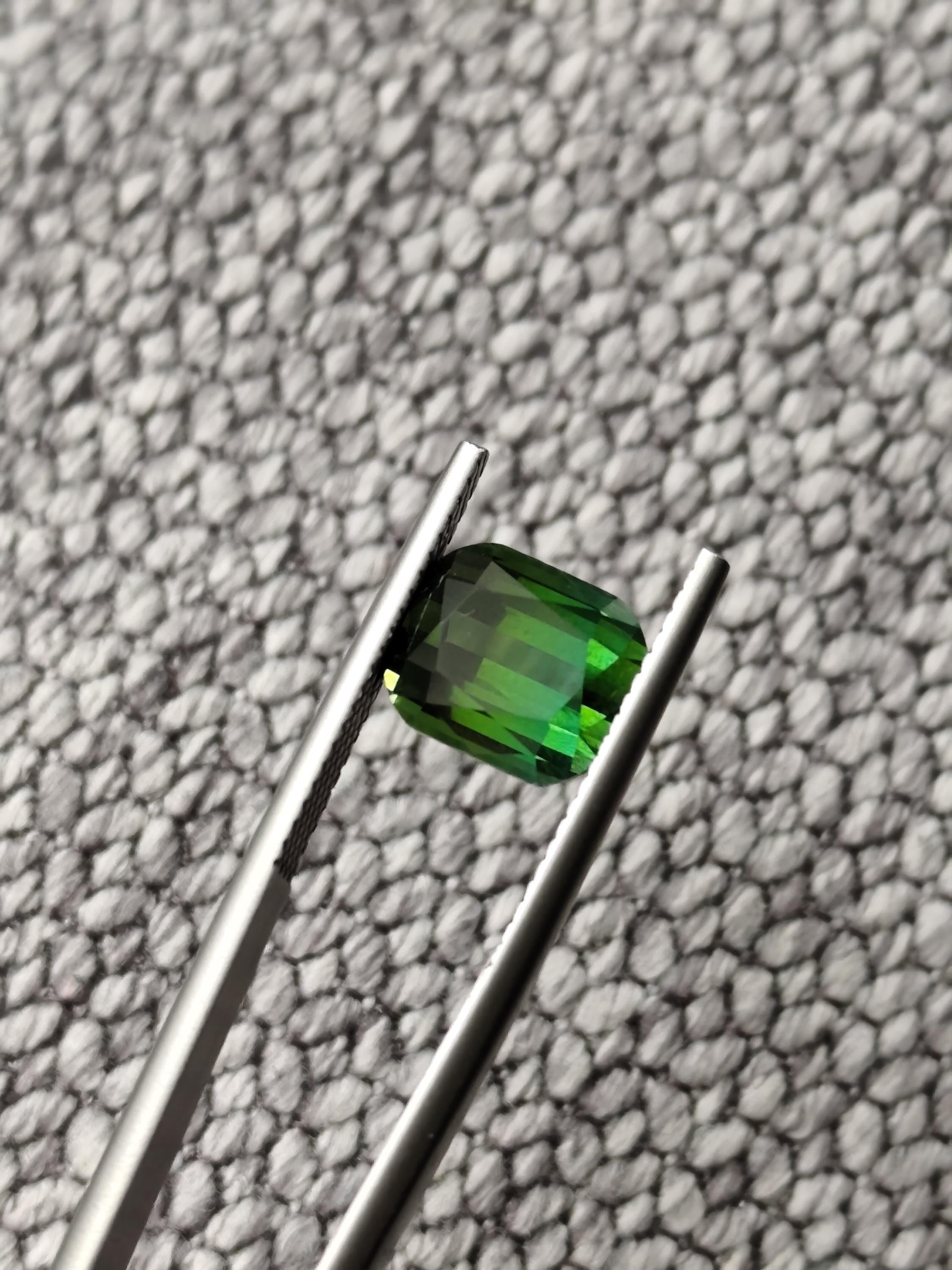 Deep Teal Green Bi Color Tourmaline 4.37 Ct Eye Clean Afghanistan Stone