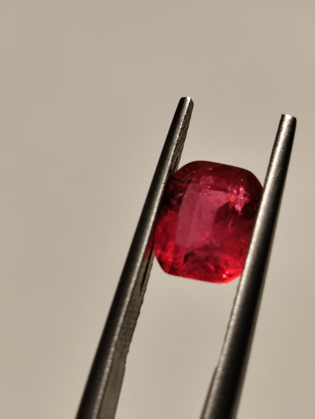 1.93 Ct Natural Rubellite Tourmaline – Pinkish Red Cushion Cut – Afghan Gemstone – Loose Stone