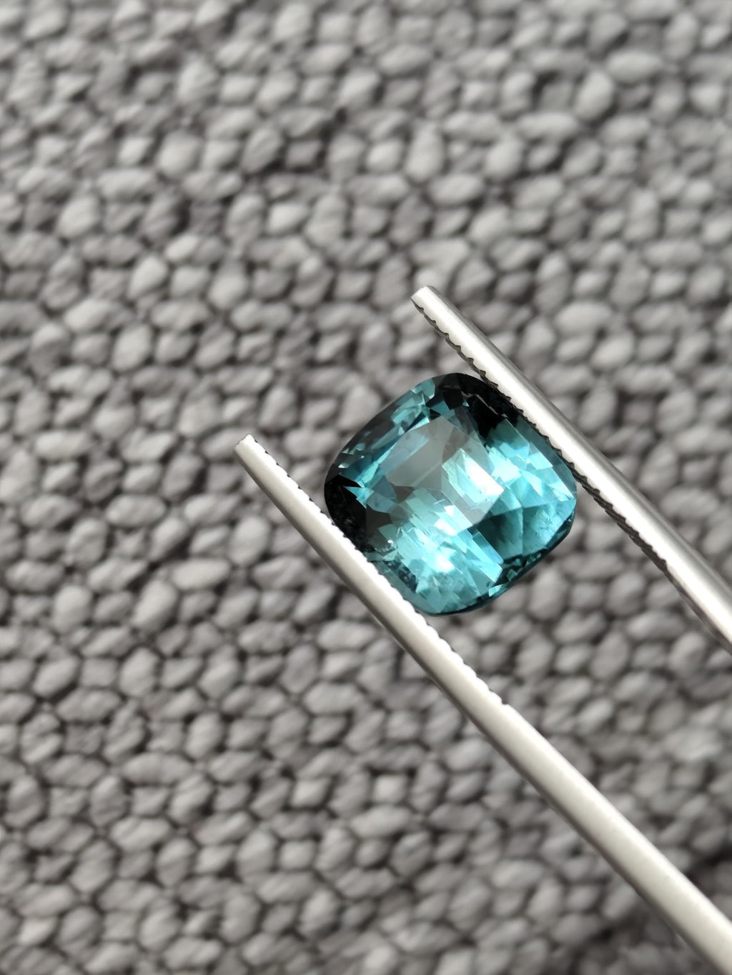 5.51 Ct Natural Lagoon Blue Green Bi Color Tourmaline Cushion Untreated Neon Teal Afghanistan