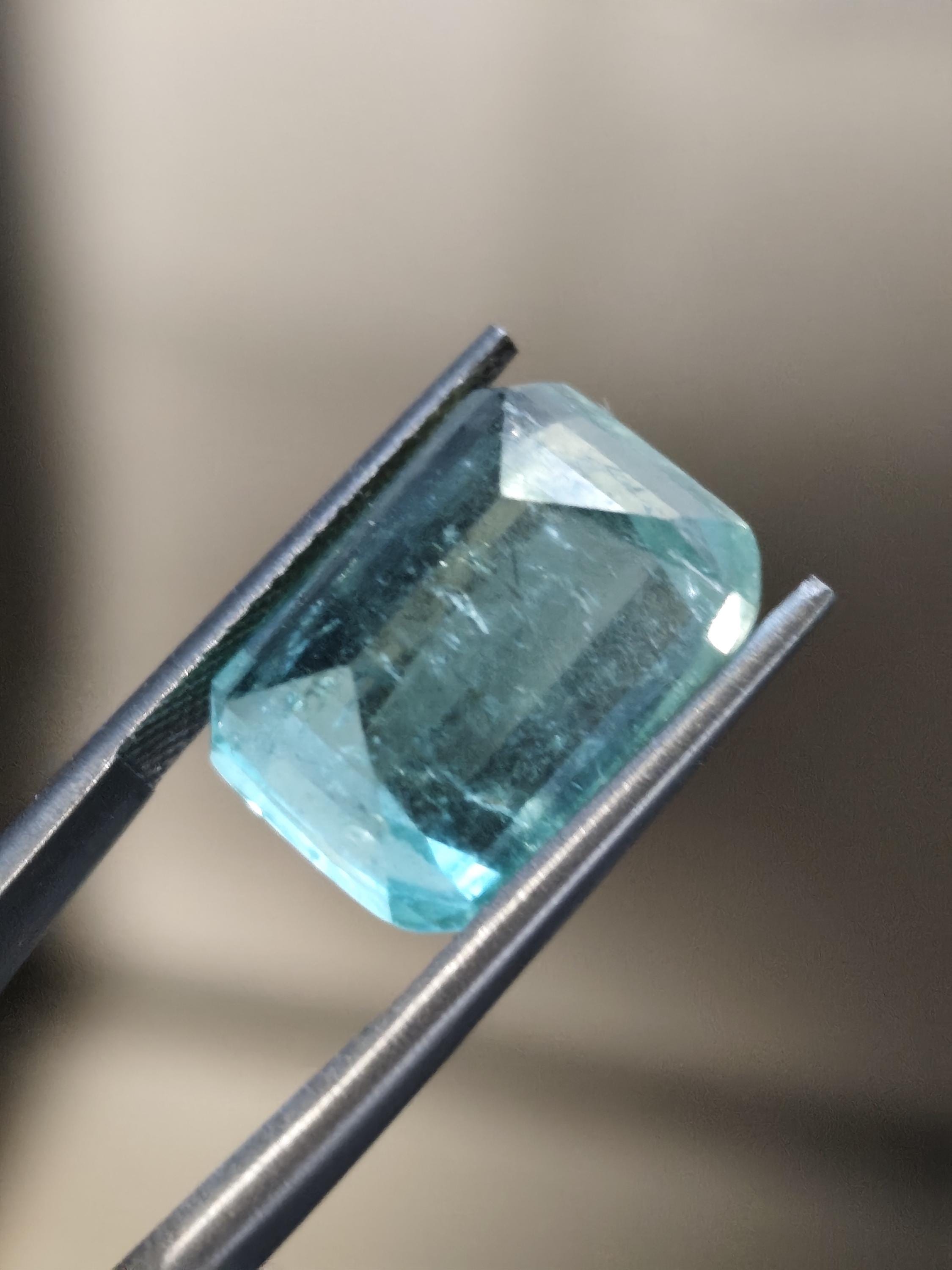 14.30 Ct Natural Seafoam Green Tourmaline Cushion Cut Afghan Loose Gemstone
