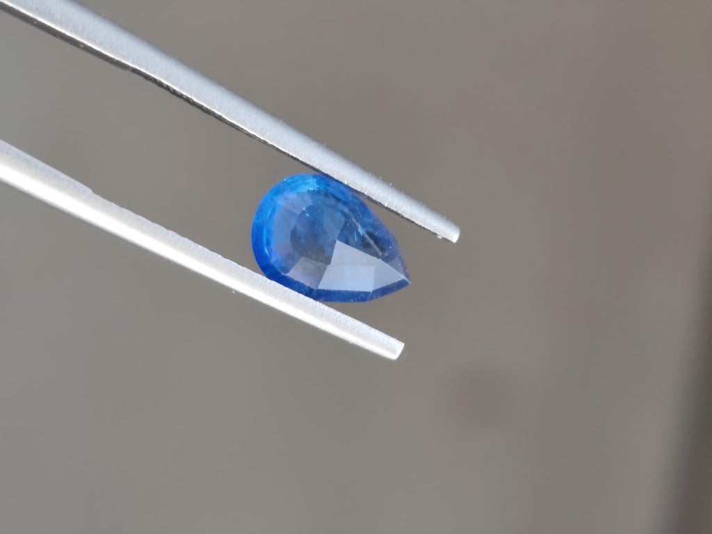 Natural Vivid Electric Blue Sapphire 1.69 Ct Pear Cut Heated Loose Gemstone Certified Corundum
