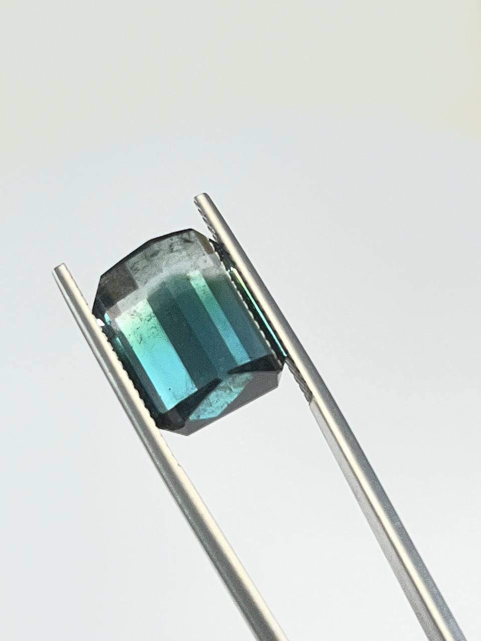 Natural Bi-Color Tourmaline Blue and Light Green 12.23 CT