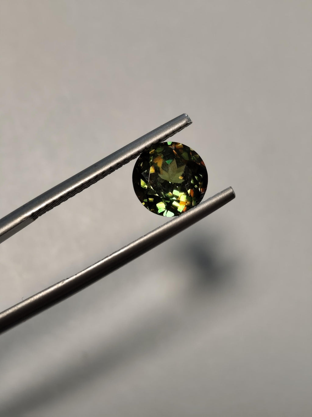1.49 ct Natural Sphene Titanite Round | Exceptional Fire Dispersion | Deep Forest Green Flashy Gem