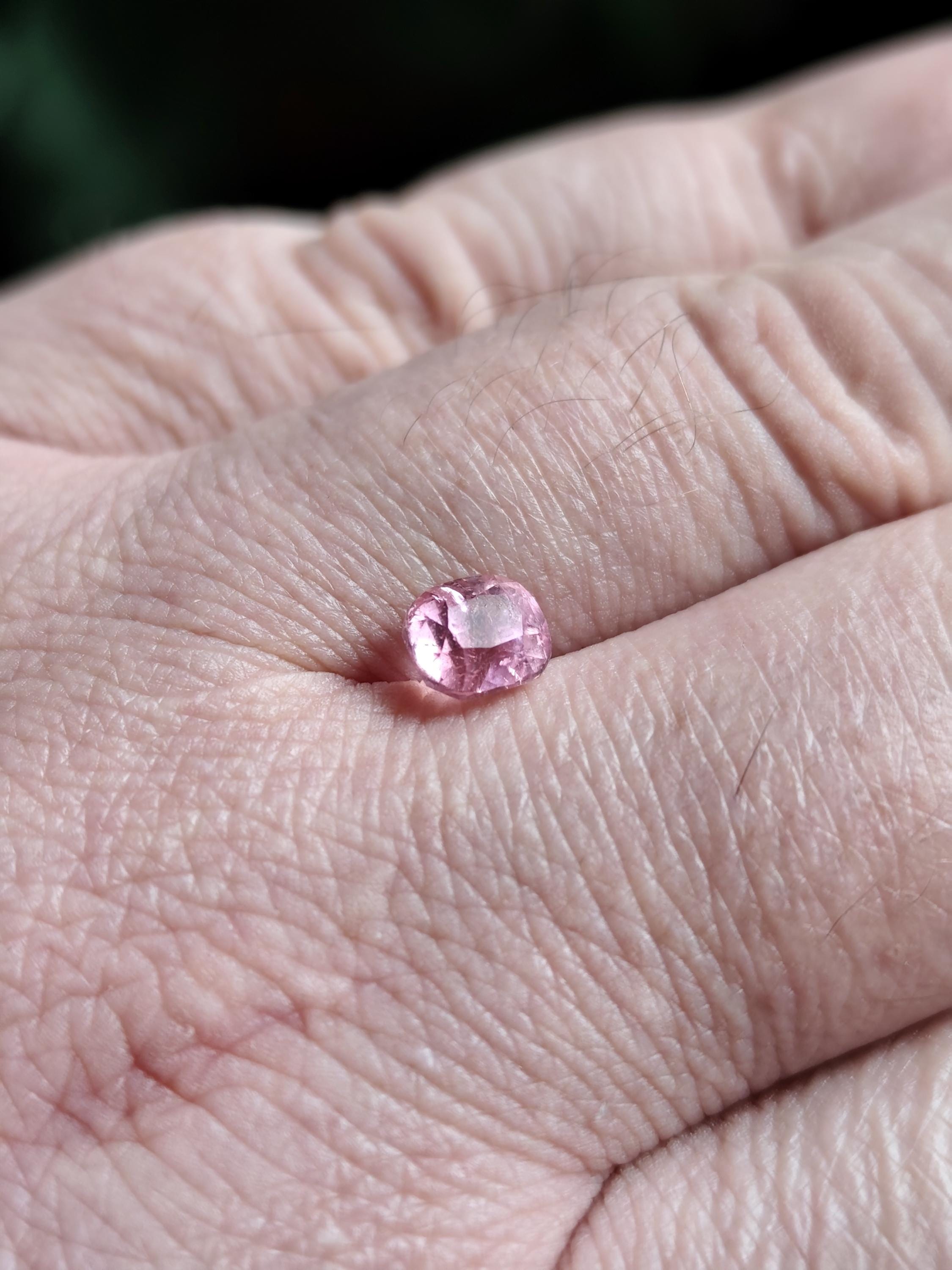 Natural Pink Tourmaline 1.57 CT Cushion / Soft Romantic Pink Gemstone for Ring / Afghan Origin