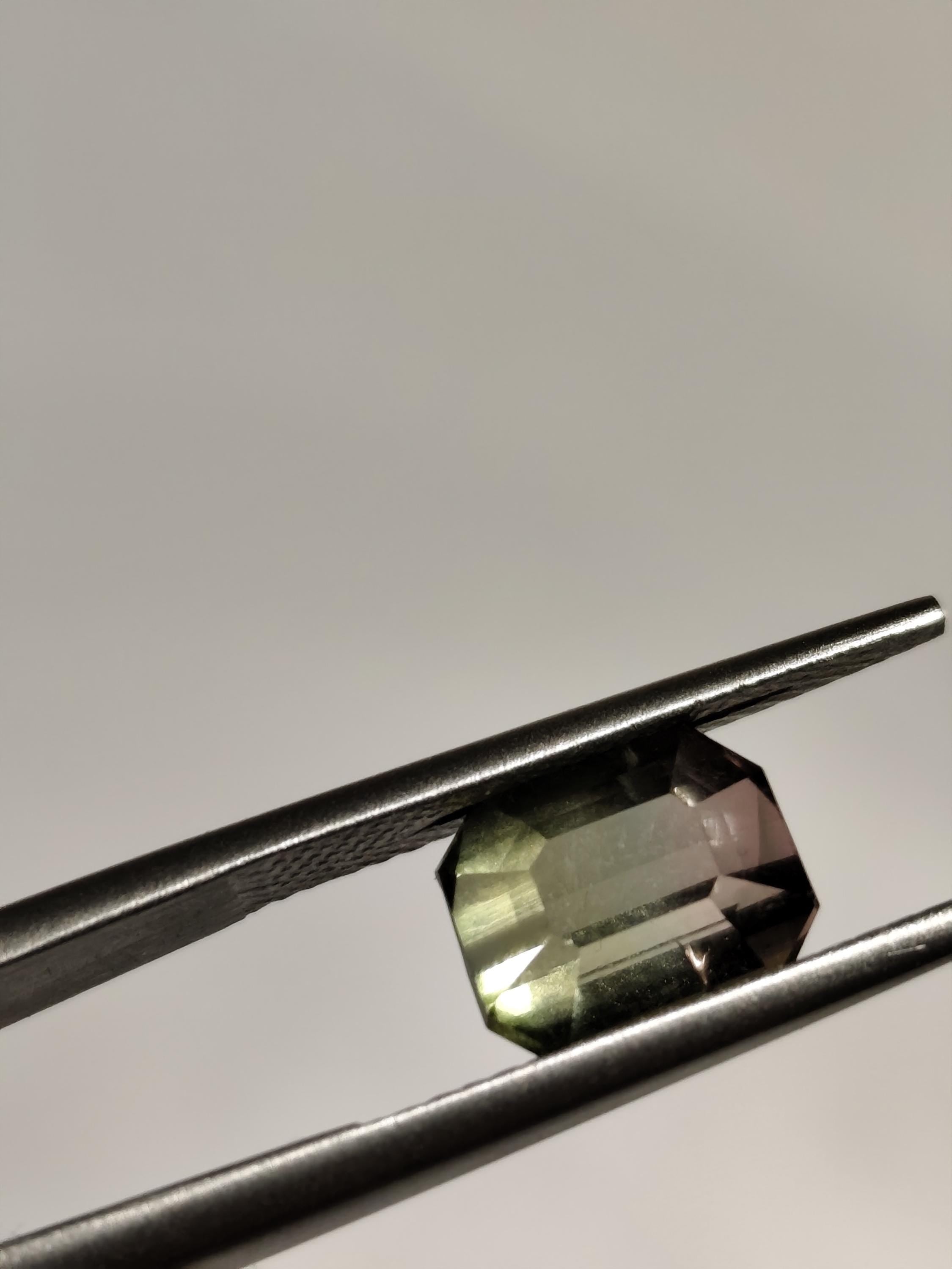 Bi-Color Tourmaline 2.53 Ct – Green Pink Tourmaline – Emerald Cut – Afghanistan Natural Gemstone – Watermelon Style