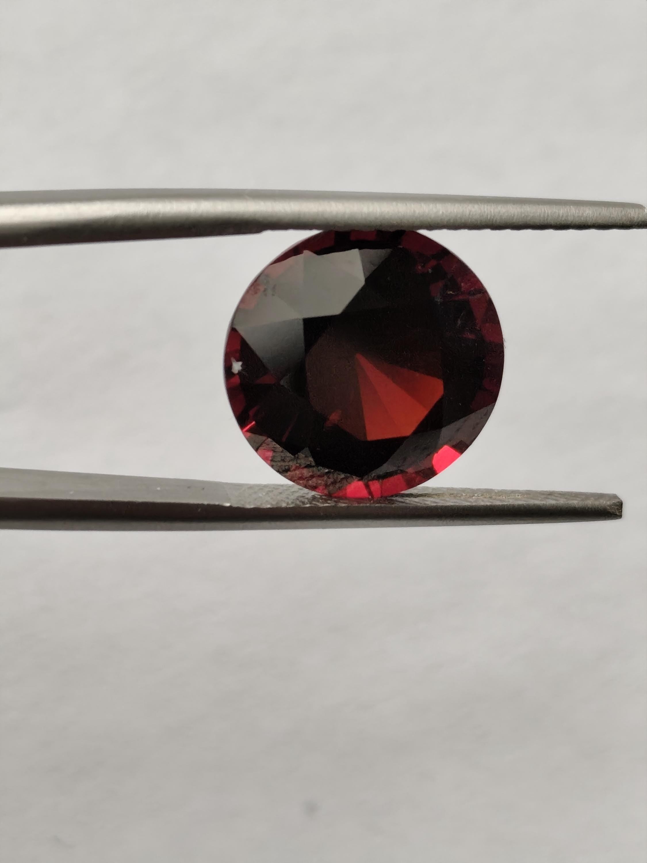 Natural Spessartite Garnet 10.02 Ct Deep Reddish Orange Round Cut Large Red Certified Collector