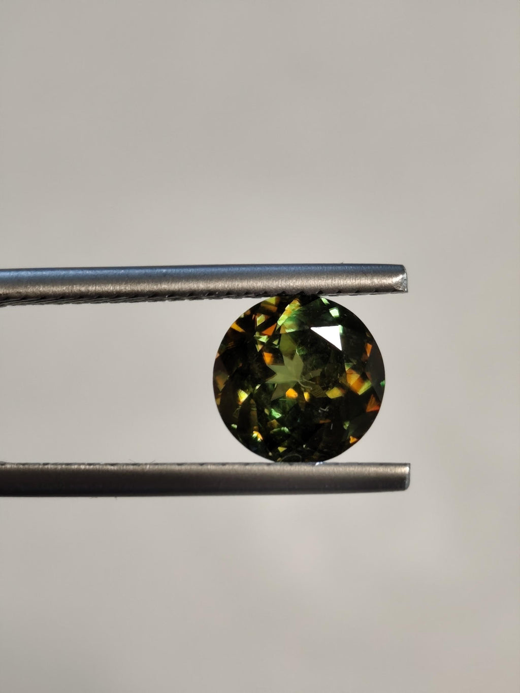 1.49 ct Natural Sphene Titanite Round | Exceptional Fire Dispersion | Deep Forest Green Flashy Gem