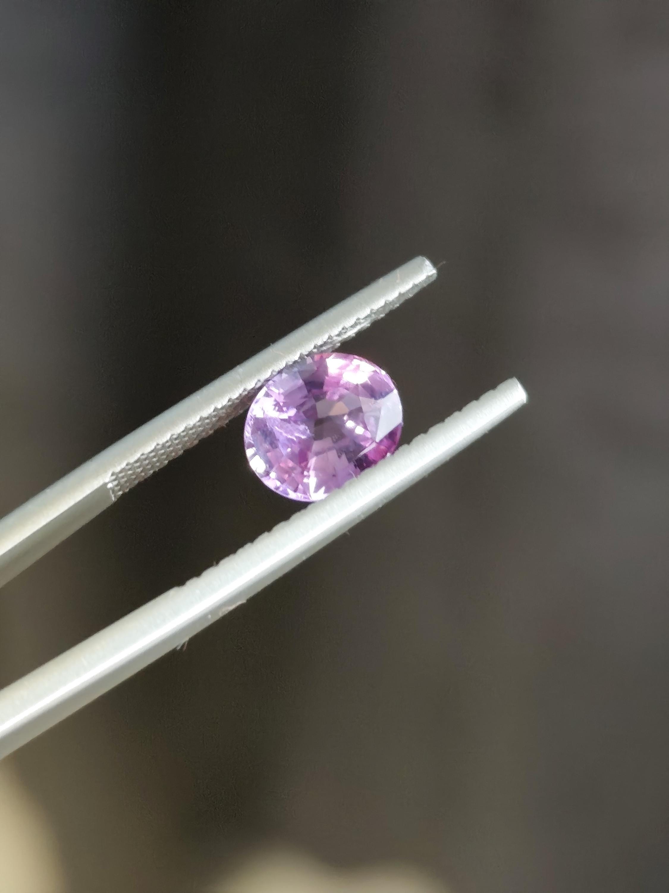 Unheated Ceylon Pink Sapphire 1.78 Ct Oval Purplish Pink Loose Gemstone
