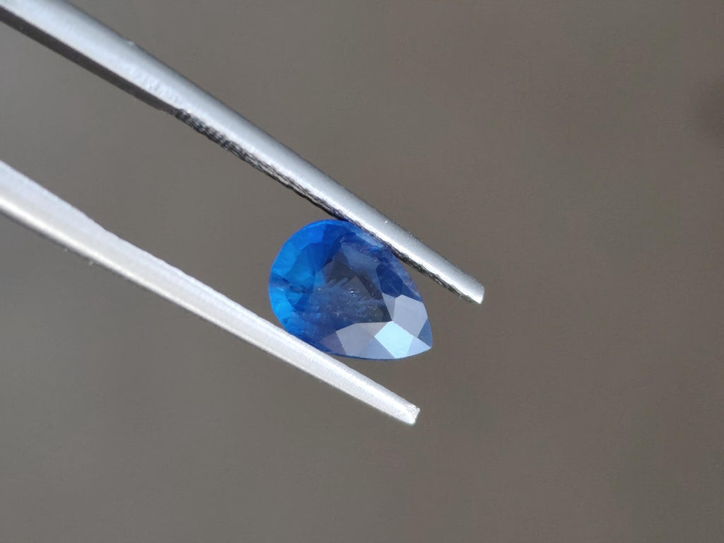 Natural Vivid Electric Blue Sapphire 1.69 Ct Pear Cut Heated Loose Gemstone Certified Corundum