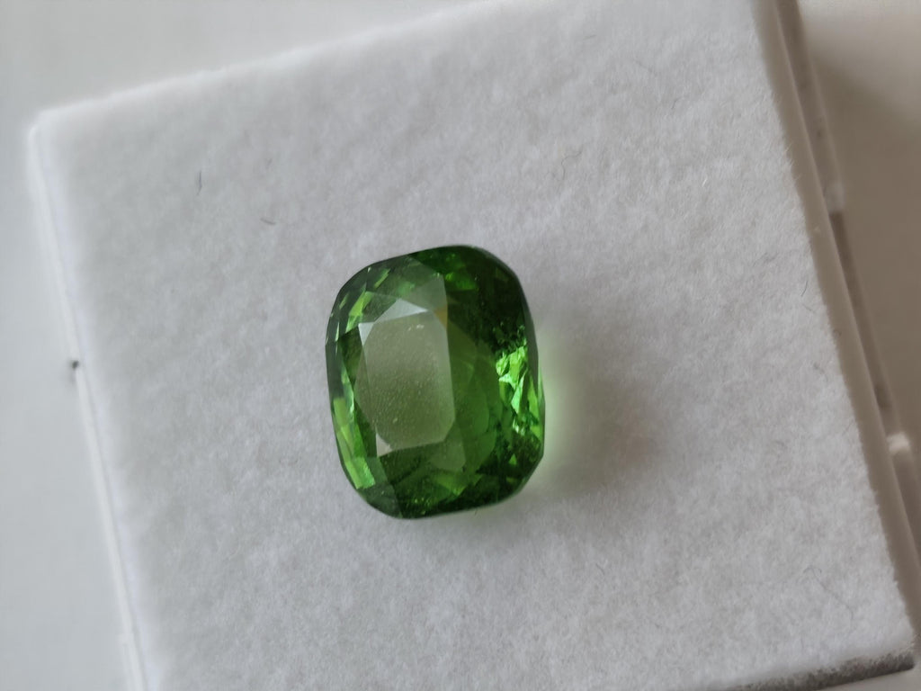 Natural Tsavorite Garnet 3.57 Ct Vivid Green Cushion Cut – Large Size Loose Gemstone – Collector