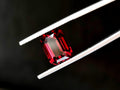 5.97 Ct Natural Rhodolite Garnet Deep Raspberry Red Emerald Cut Certified Pyrope Almandine Gemstone