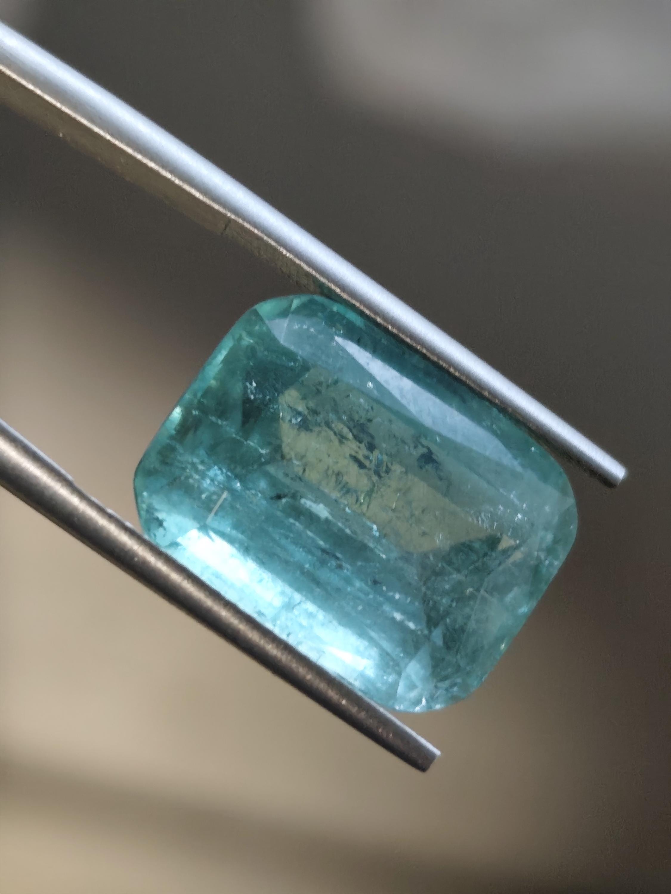 14.30 Ct Natural Seafoam Green Tourmaline Cushion Cut Afghan Loose Gemstone