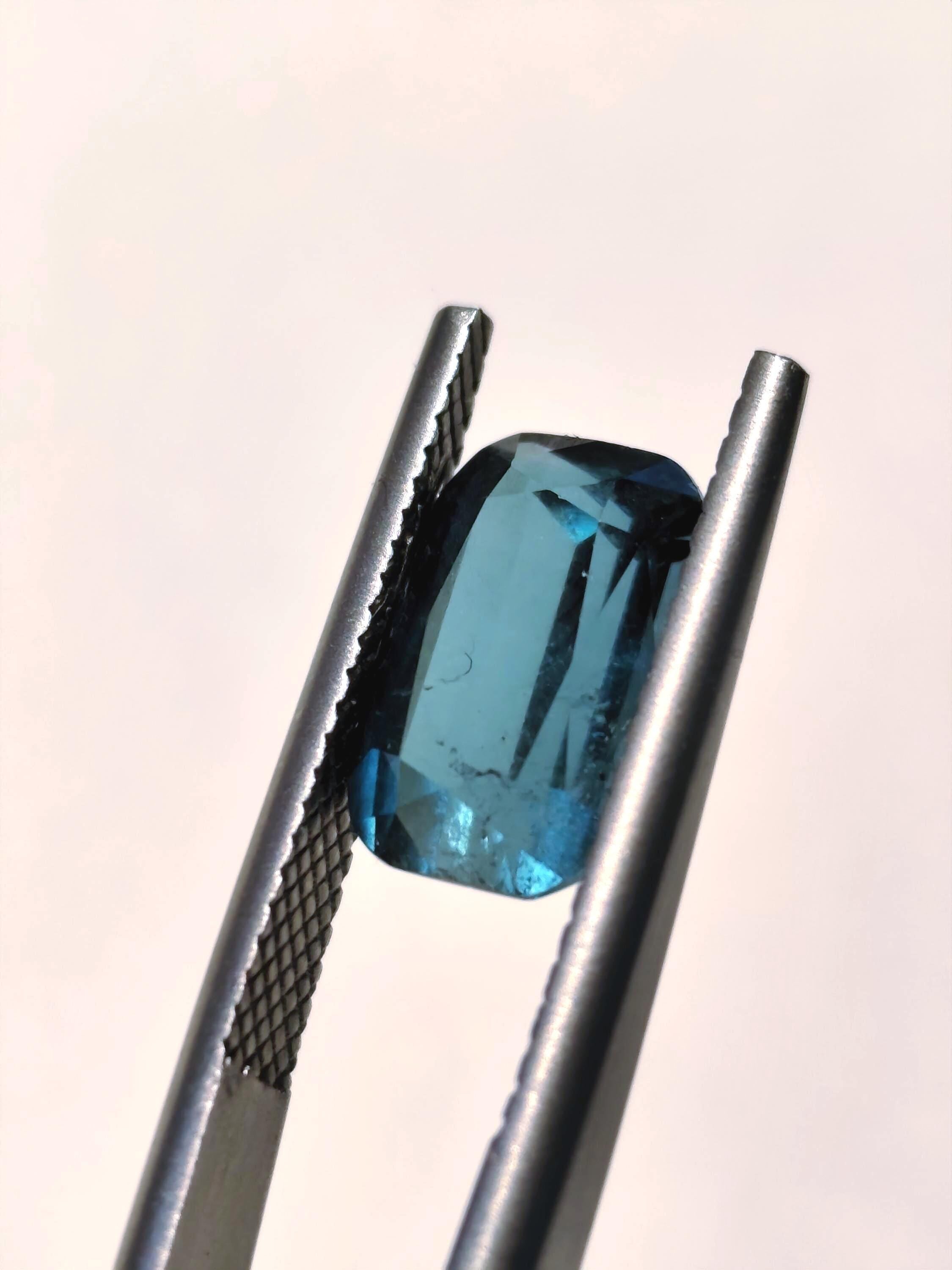 Natural Teal Tourmaline 3.09 Ct Cushion Cut Afghan Blue Green Indicolite Loose Gemstone