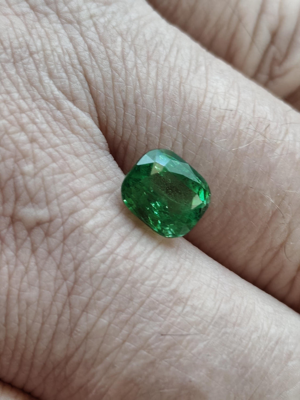 Natural Tsavorite Garnet 3.57 Ct Vivid Green Cushion Cut – Large Size Loose Gemstone – Collector