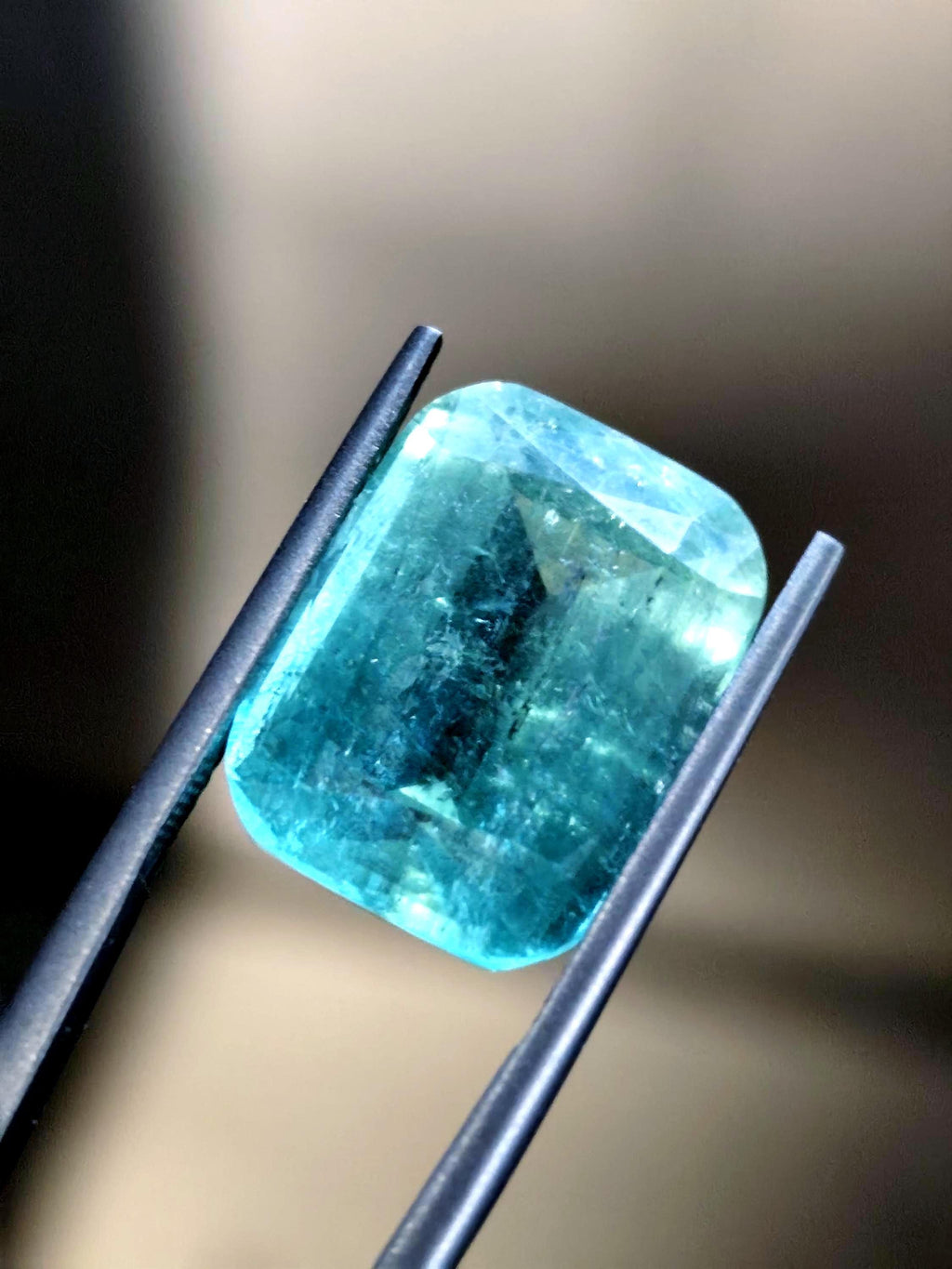 14.30 Ct Natural Seafoam Green Tourmaline Cushion Cut Afghan Loose Gemstone