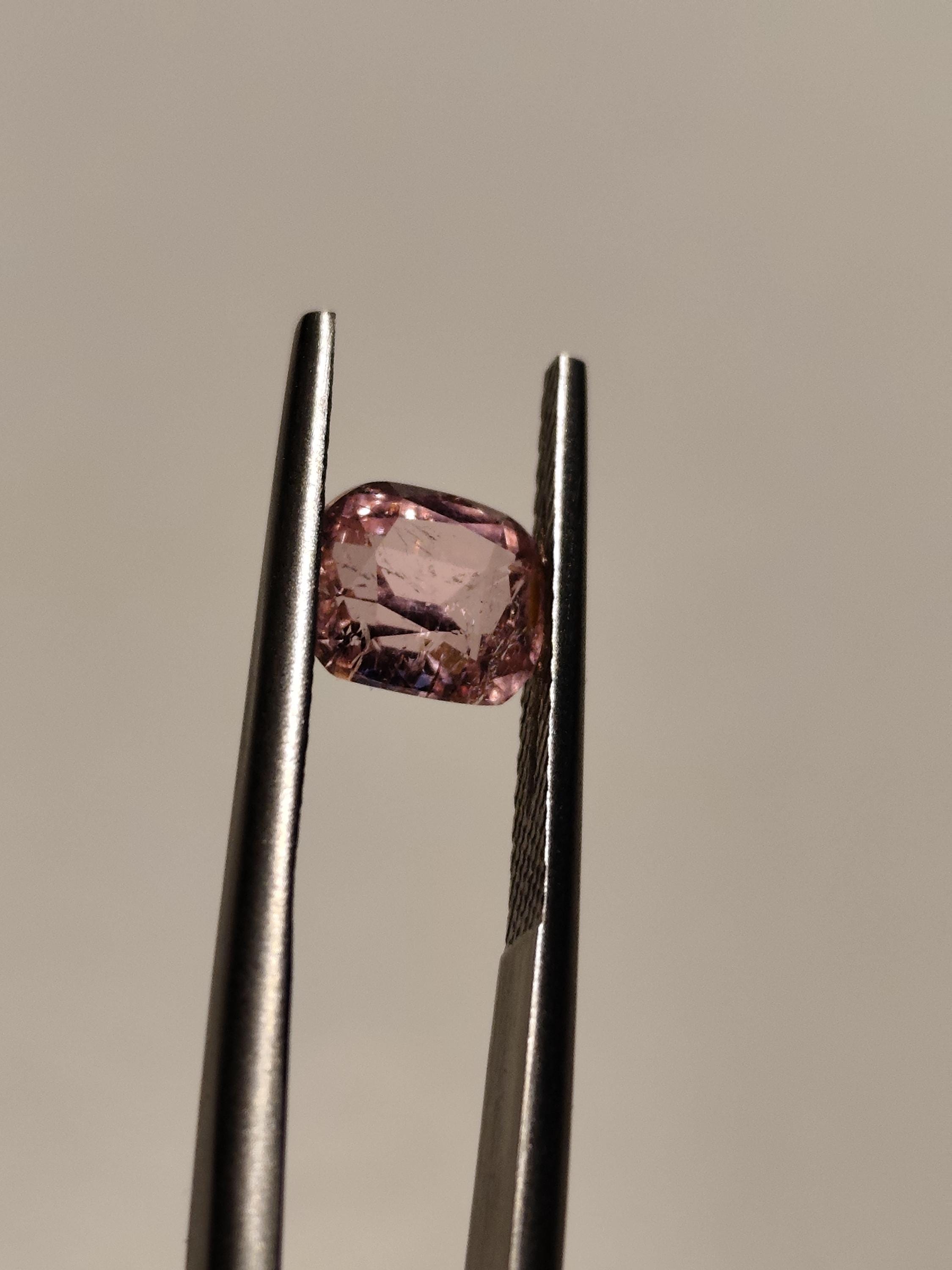 Natural 1.45 Ct Light Pink Tourmaline  Cushion Cut  Afghan Blush Gemstone Loose Stone
