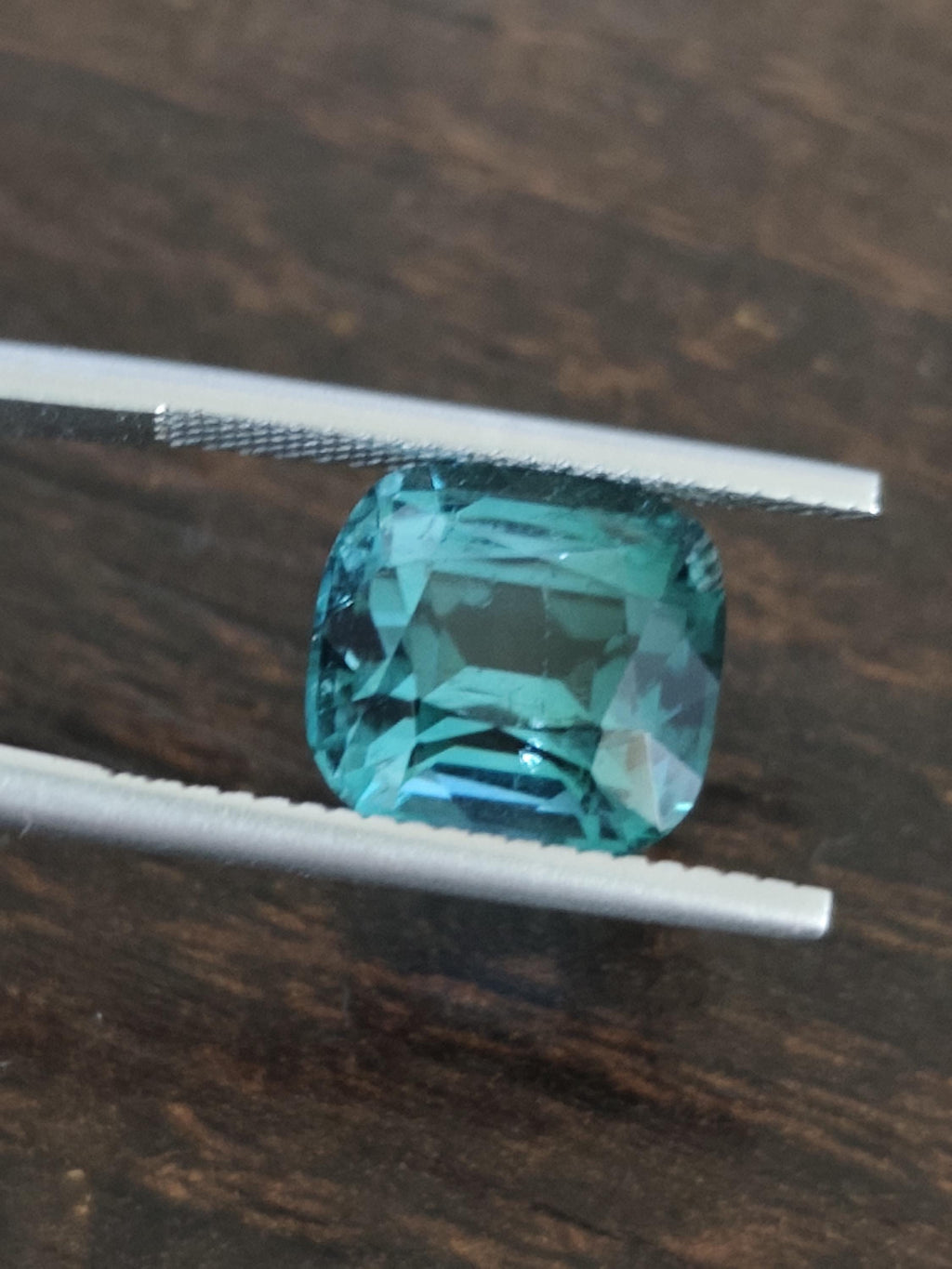 5.51 Ct Natural Lagoon Blue Green Bi Color Tourmaline Cushion Untreated Neon Teal Afghanistan