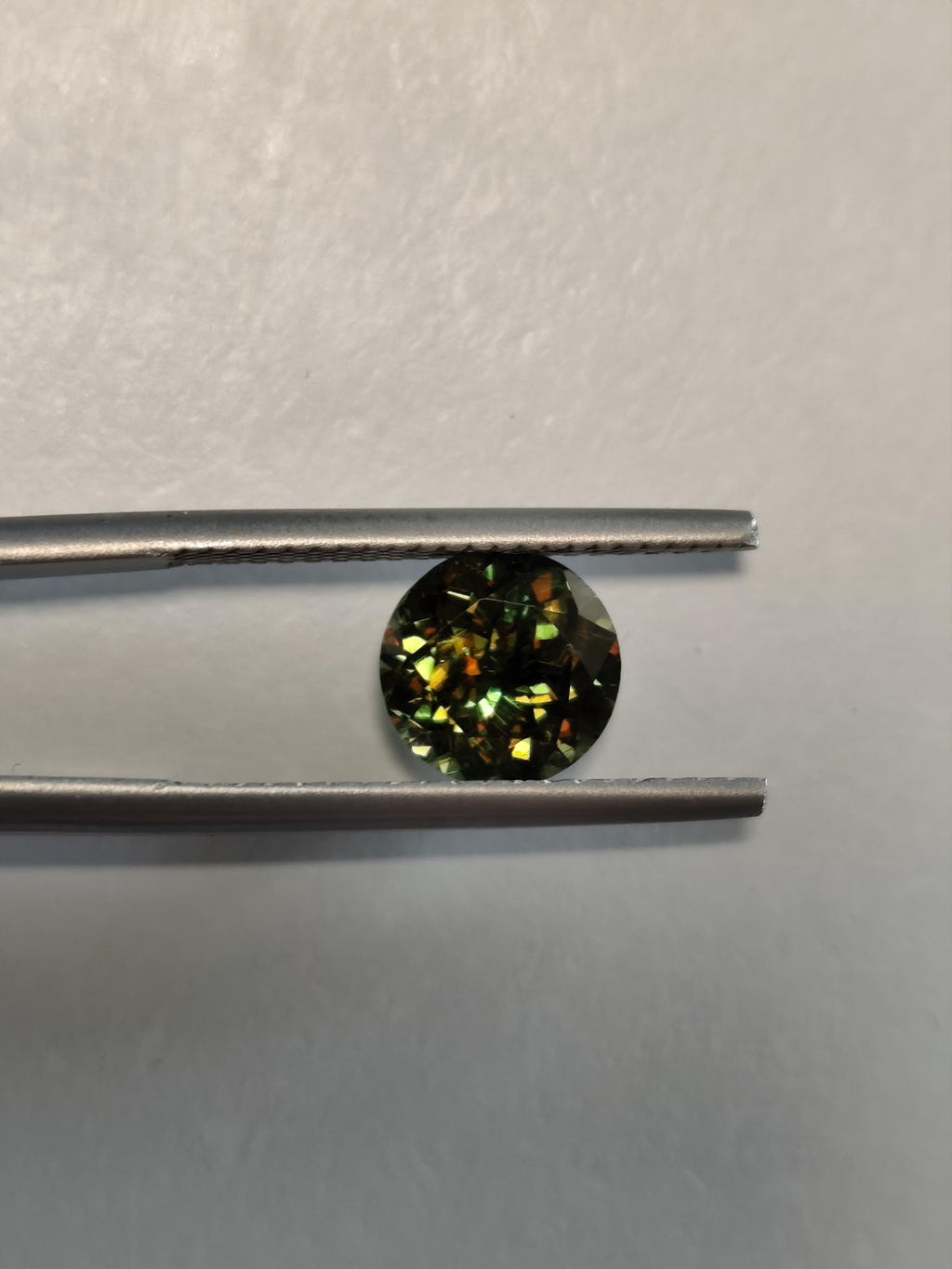 1.59 ct Natural Sphene Titanite Round | Exceptional Fire Dispersion | Deep Forest Green Flashy Gem