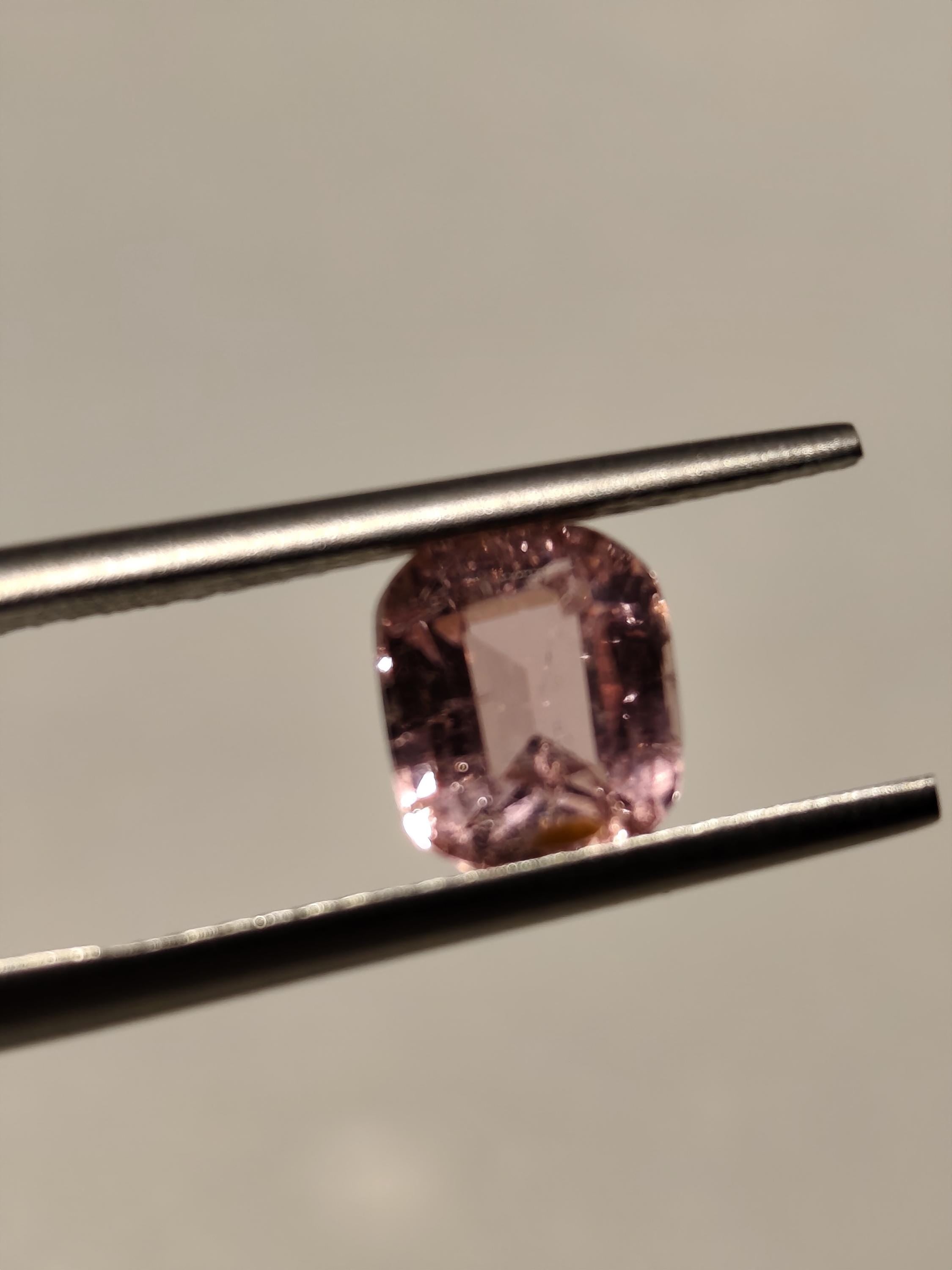 Natural 1.45 Ct Light Pink Tourmaline  Cushion Cut  Afghan Blush Gemstone Loose Stone