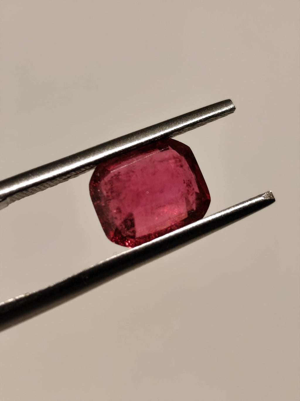 1.93 Ct Natural Rubellite Tourmaline – Pinkish Red Cushion Cut – Afghan Gemstone – Loose Stone