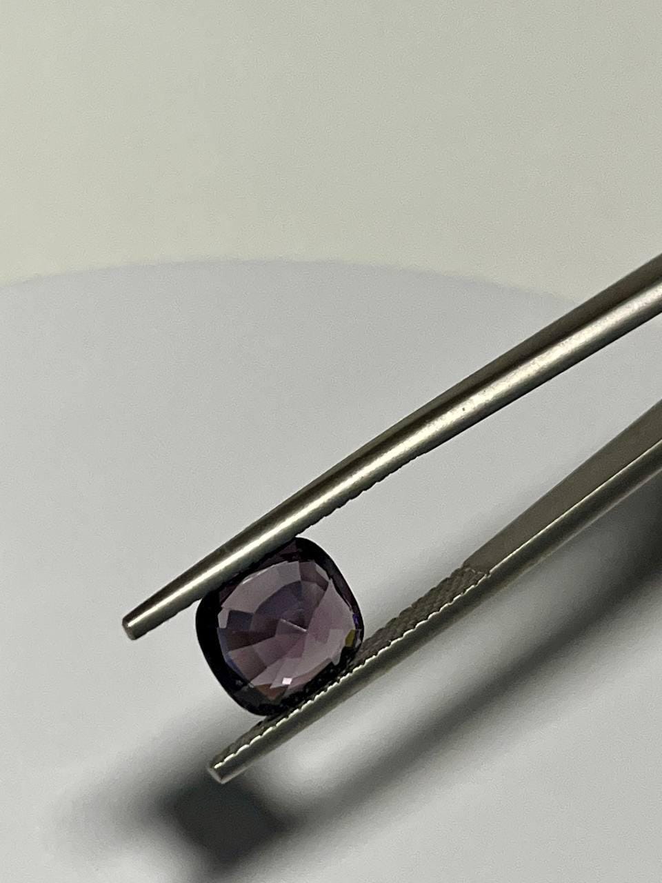 2.81 Ct Natural Violet Spinel Cushion | Burma | No Heat | Greyish Purple Gemstone  for ring