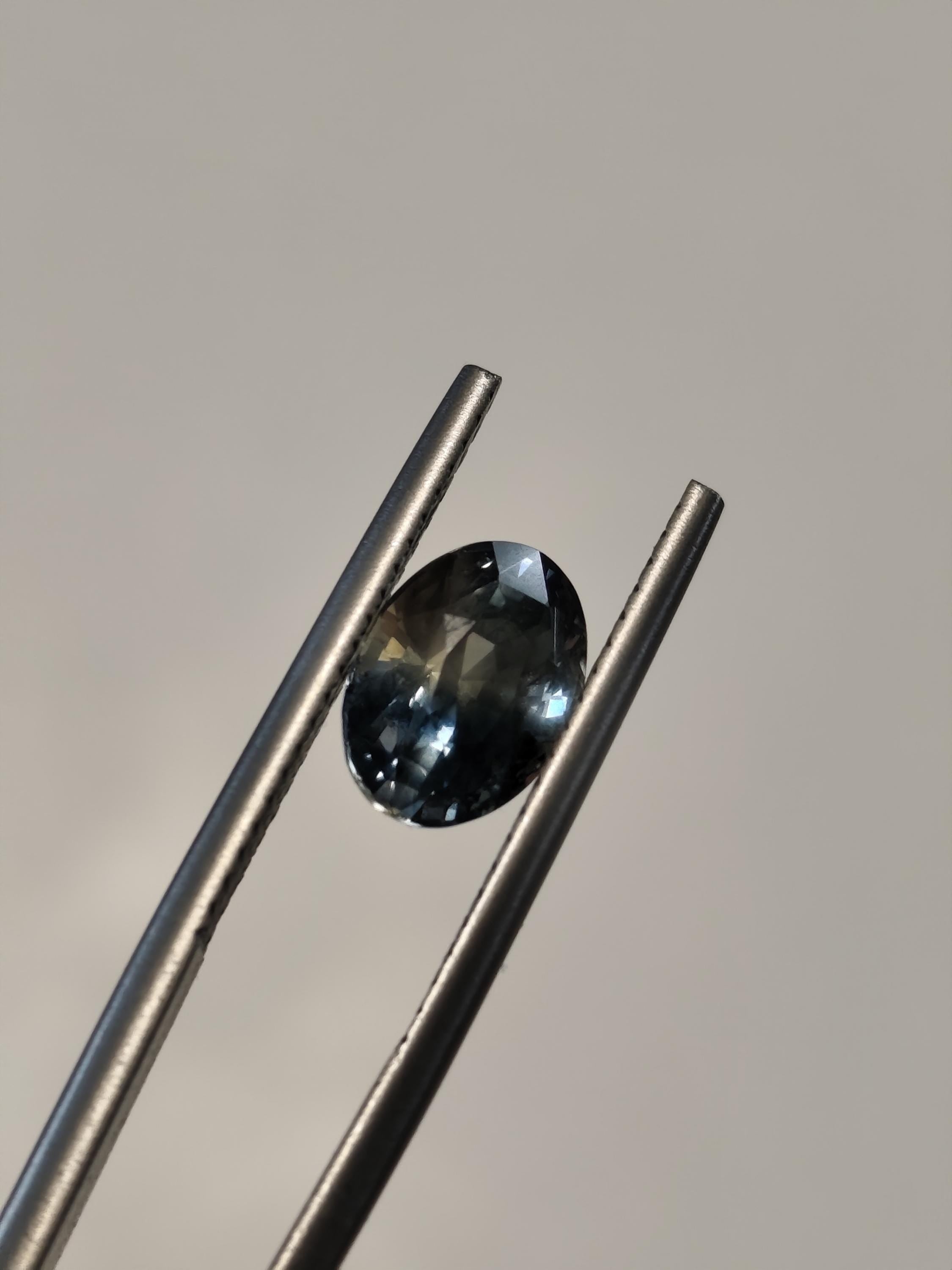 2.17 Ct Unheated Peacock Teal Sapphire Natural Ceylon Blue Green Sapphire Oval Loose Gemstone