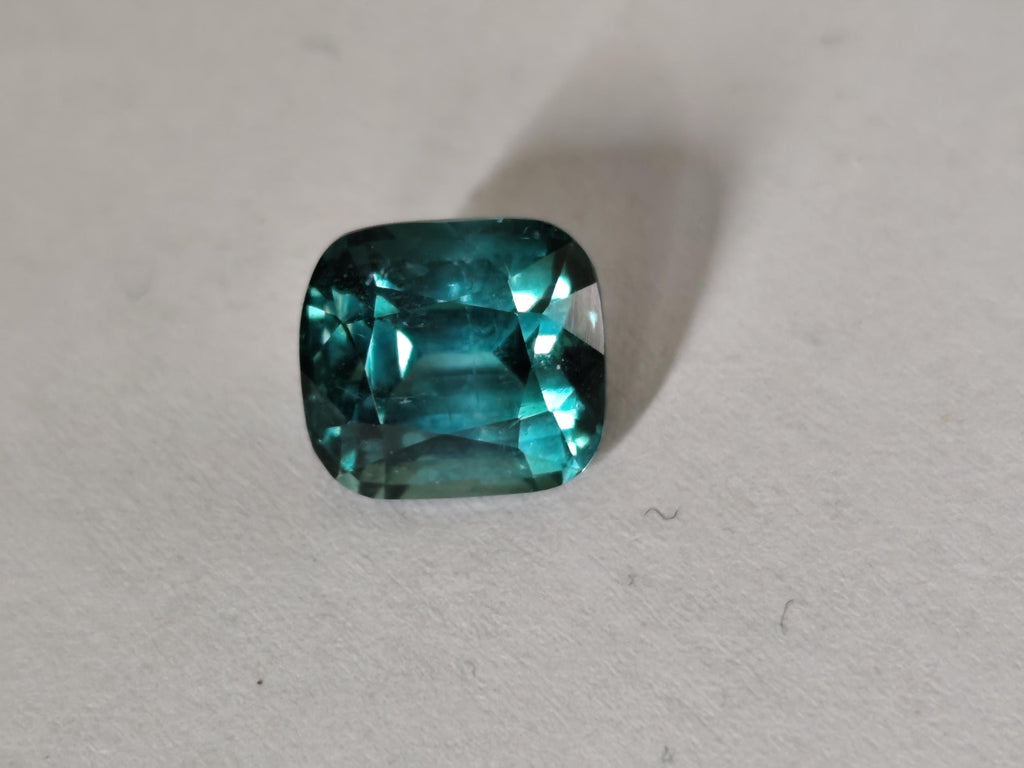 5.51 Ct Natural Lagoon Blue Green Bi Color Tourmaline Cushion Untreated Neon Teal Afghanistan