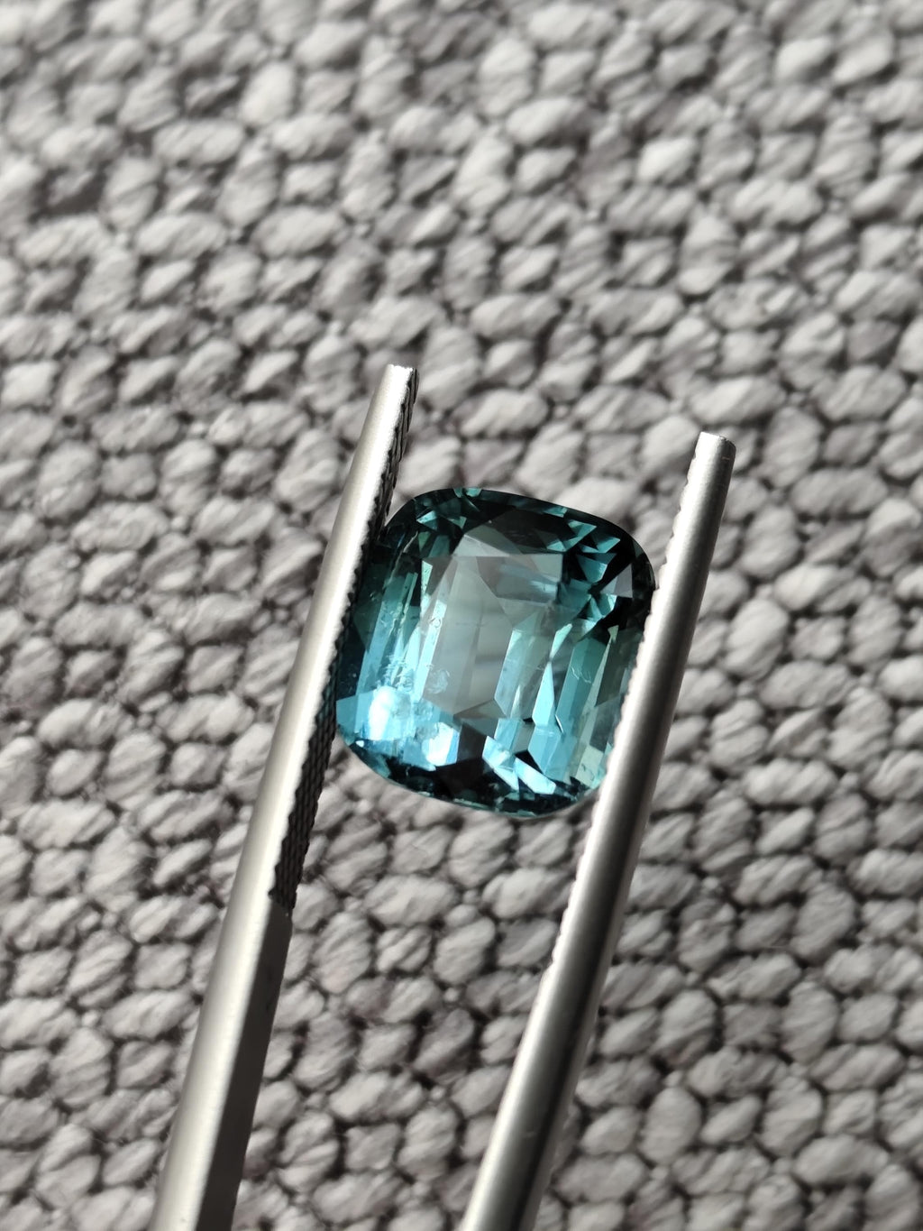 5.51 Ct Natural Lagoon Blue Green Bi Color Tourmaline Cushion Untreated Neon Teal Afghanistan