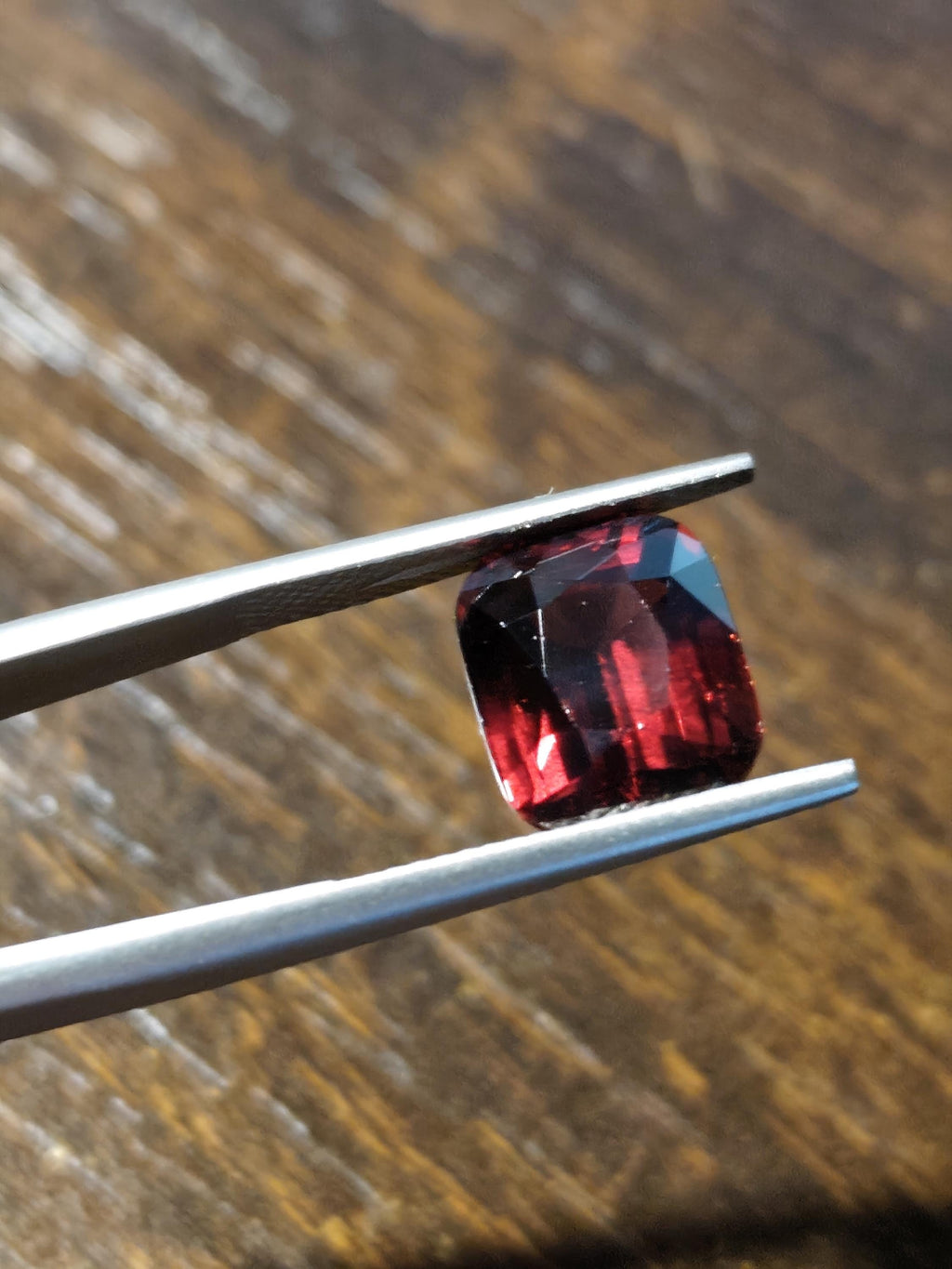 Natural Rhodolite Garnet 6.48 Ct Cushion Cut Deep Raspberry Red Pyrope Almandine Garnet Certified