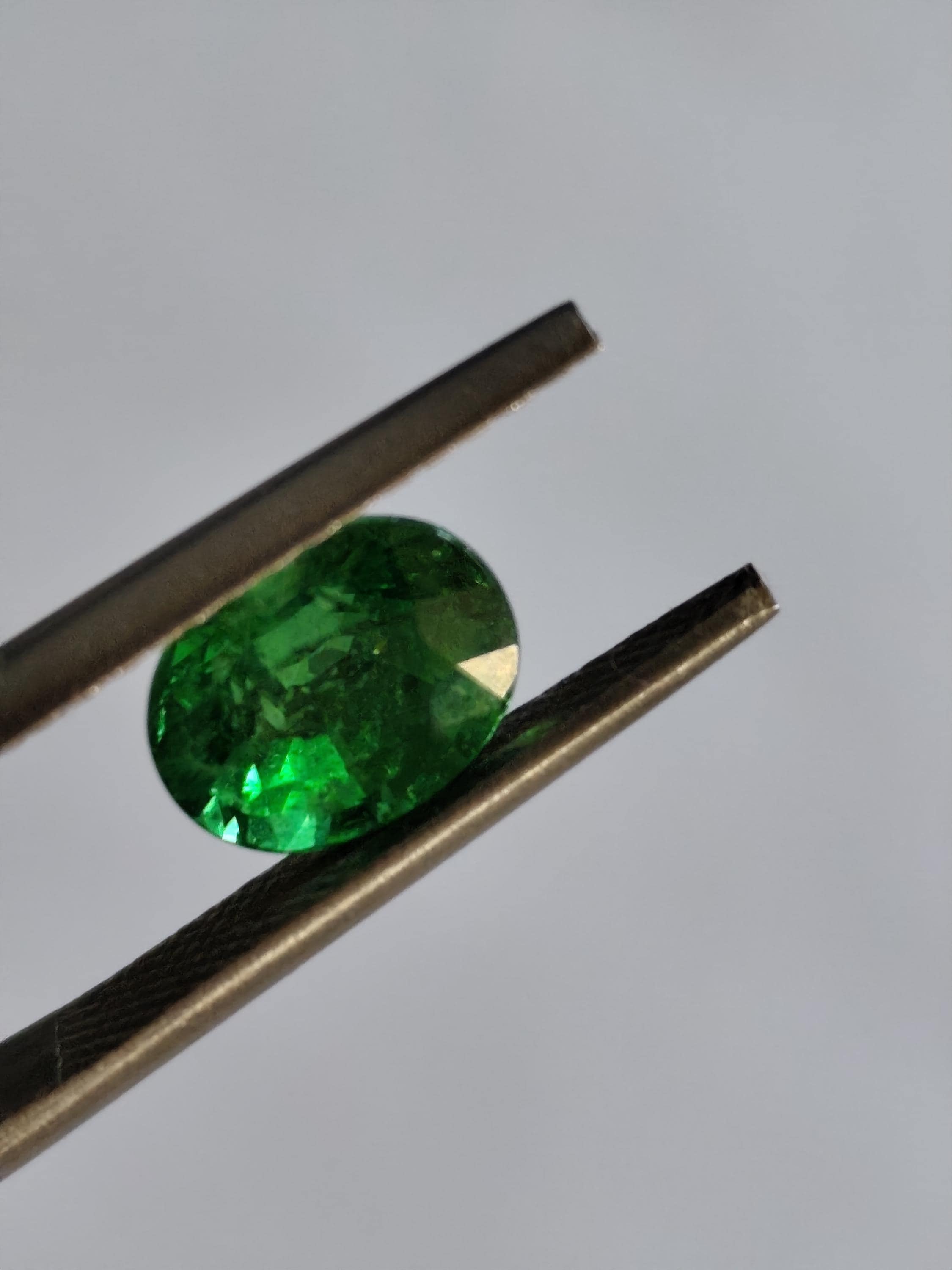 Natural Tsavorite Garnet 2.47 Ct Vivid Green Oval Cut – Unheated – Bright Neon Green Gemstone
