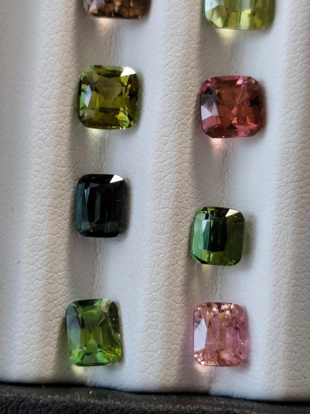 23.30 Ct Natural Afghan Tourmaline Suite | Luxury Matched Pairs | Pink Green Teal Cushion Gemstones
