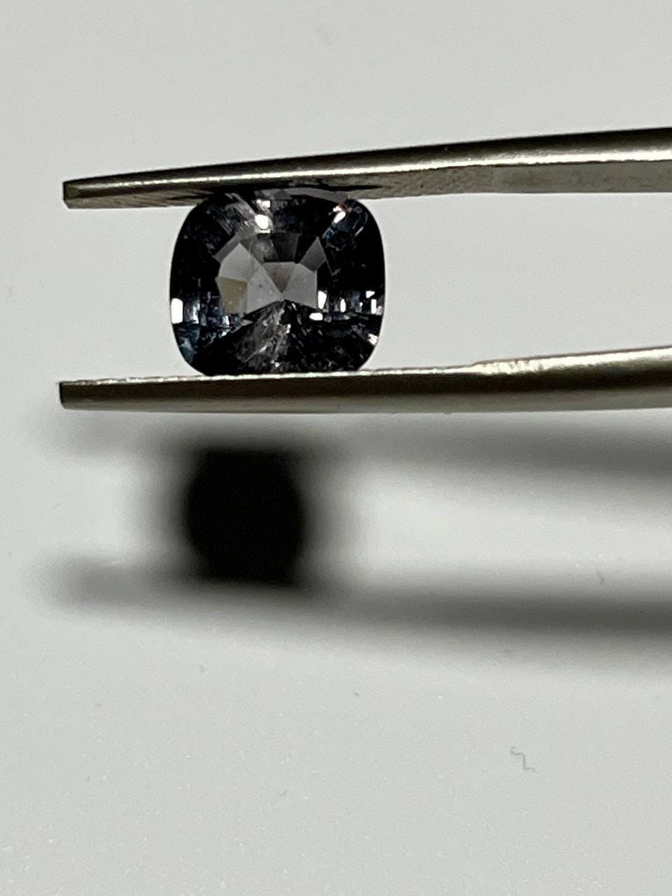 Natural Grey Spinel Gemstone, 3.36 CT Cushion Cut Burma No Heat, Stormy Grey Color