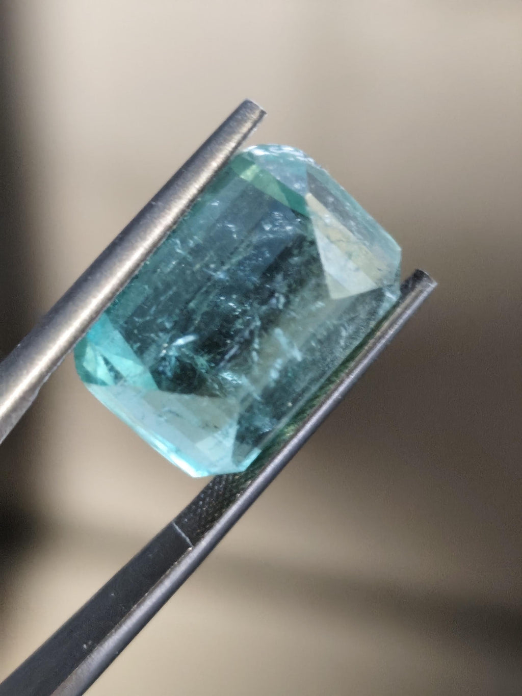 14.30 Ct Natural Seafoam Green Tourmaline Cushion Cut Afghan Loose Gemstone