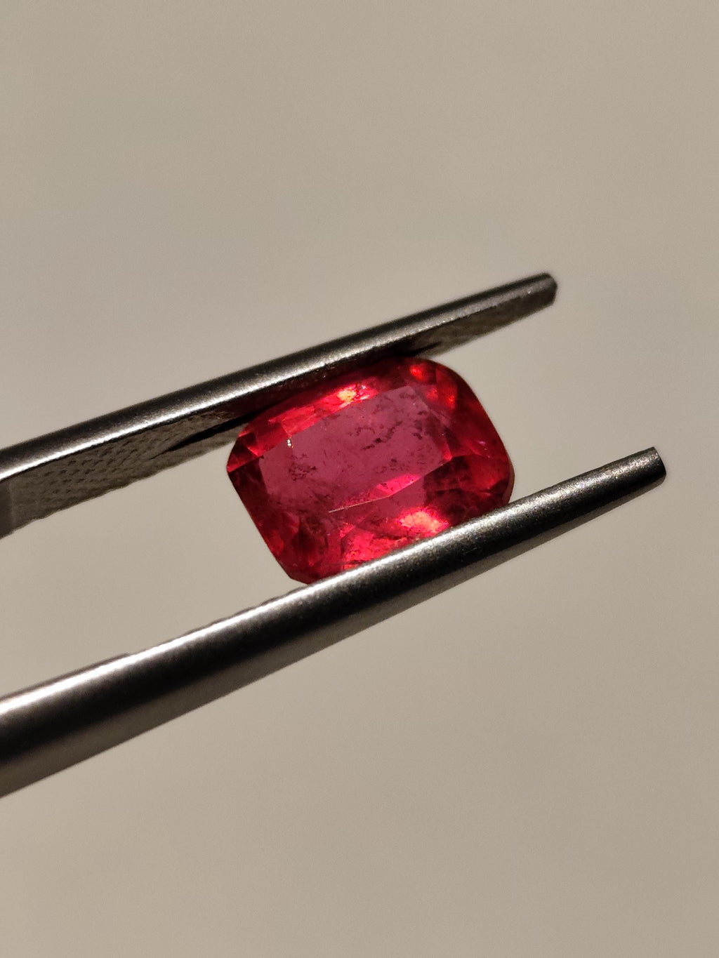1.93 Ct Natural Rubellite Tourmaline – Pinkish Red Cushion Cut – Afghan Gemstone – Loose Stone