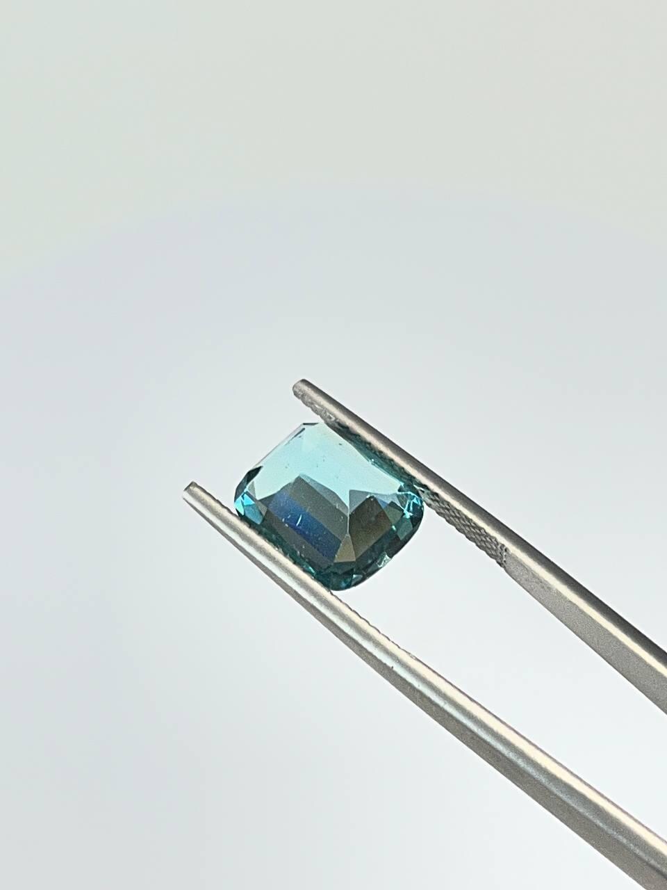 Natural Seafoam Tourmaline Gemstone, 4.83 Ct Cushion Cut Loose Stone, Certified
