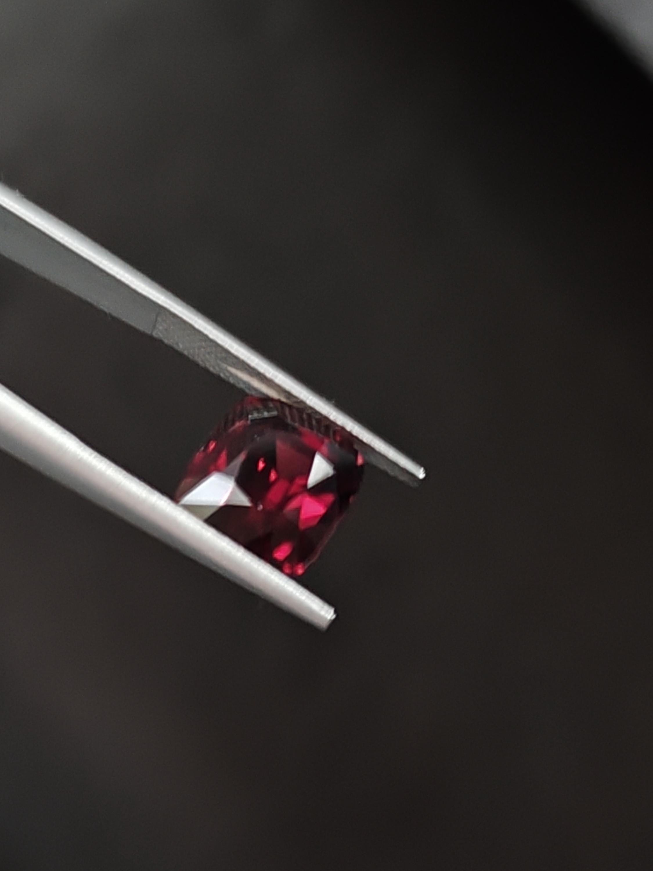 Natural Rhodolite Garnet 6.48 Ct Cushion Cut Deep Raspberry Red Pyrope Almandine Garnet Certified