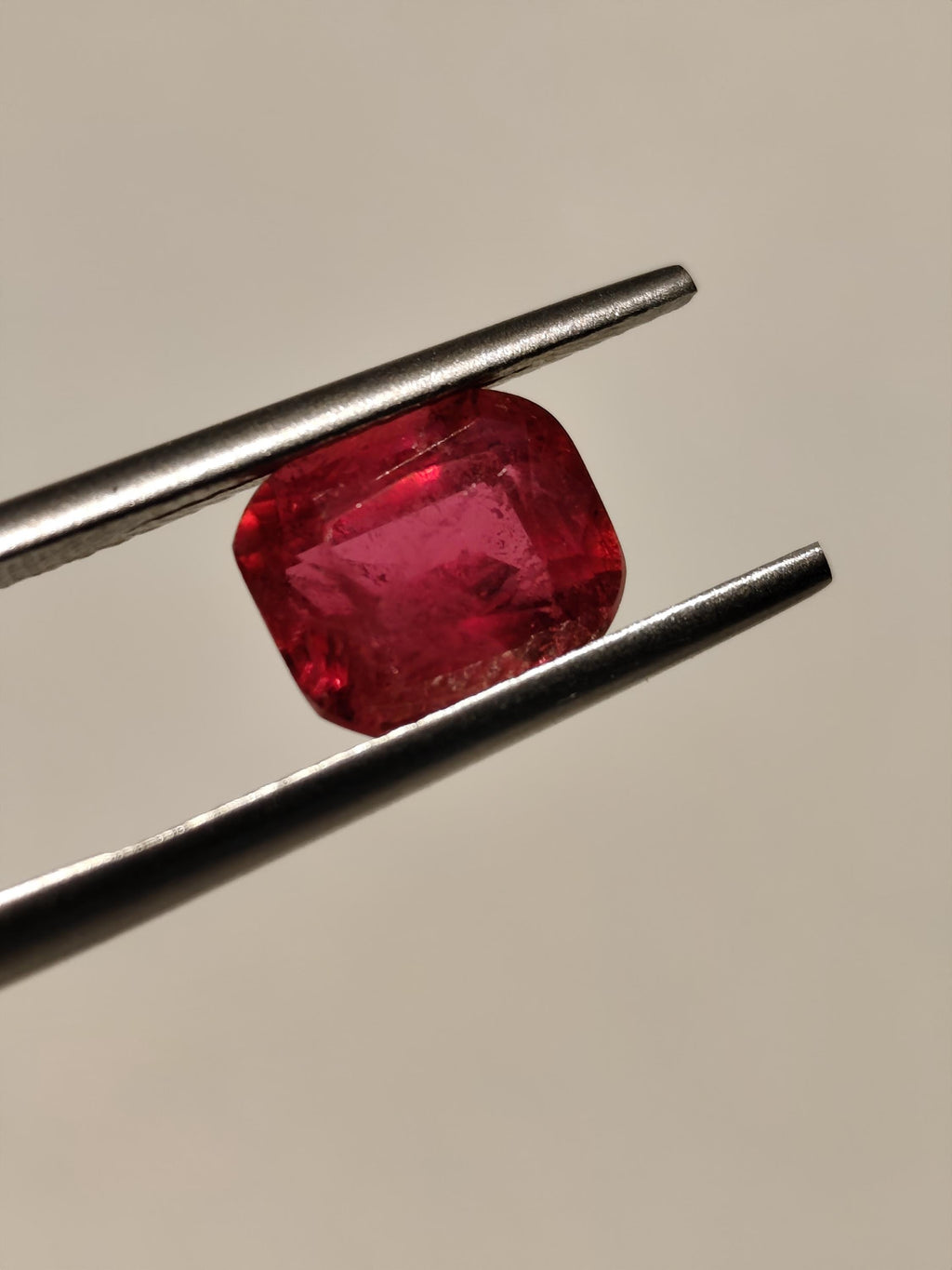 1.93 Ct Natural Rubellite Tourmaline – Pinkish Red Cushion Cut – Afghan Gemstone – Loose Stone