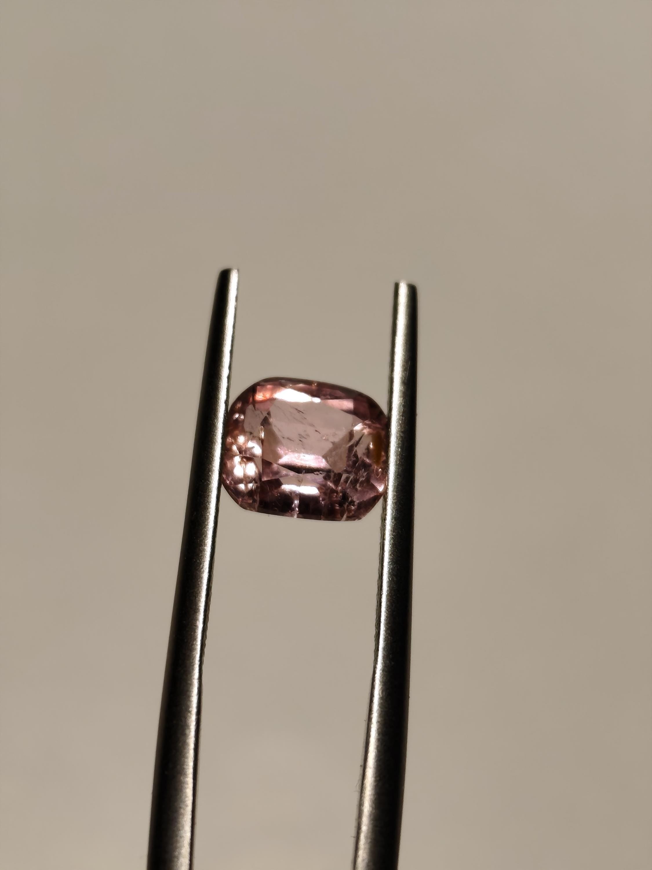 Natural 1.45 Ct Light Pink Tourmaline  Cushion Cut  Afghan Blush Gemstone Loose Stone