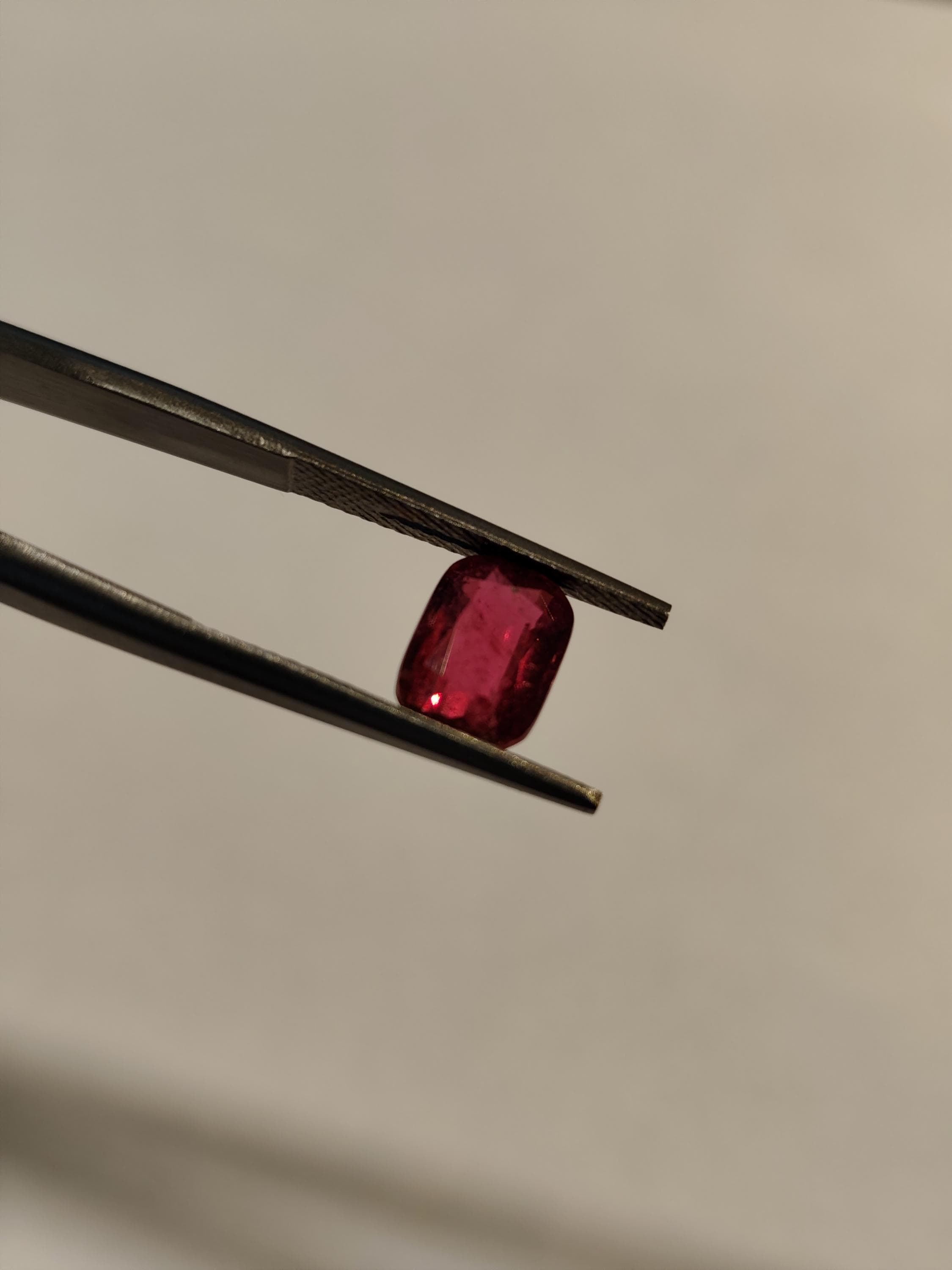 Natural Rubellite Tourmaline 1.73 Ct – Rich Raspberry Red – Cushion Cut – Afghanistan – Loose Gemstone
