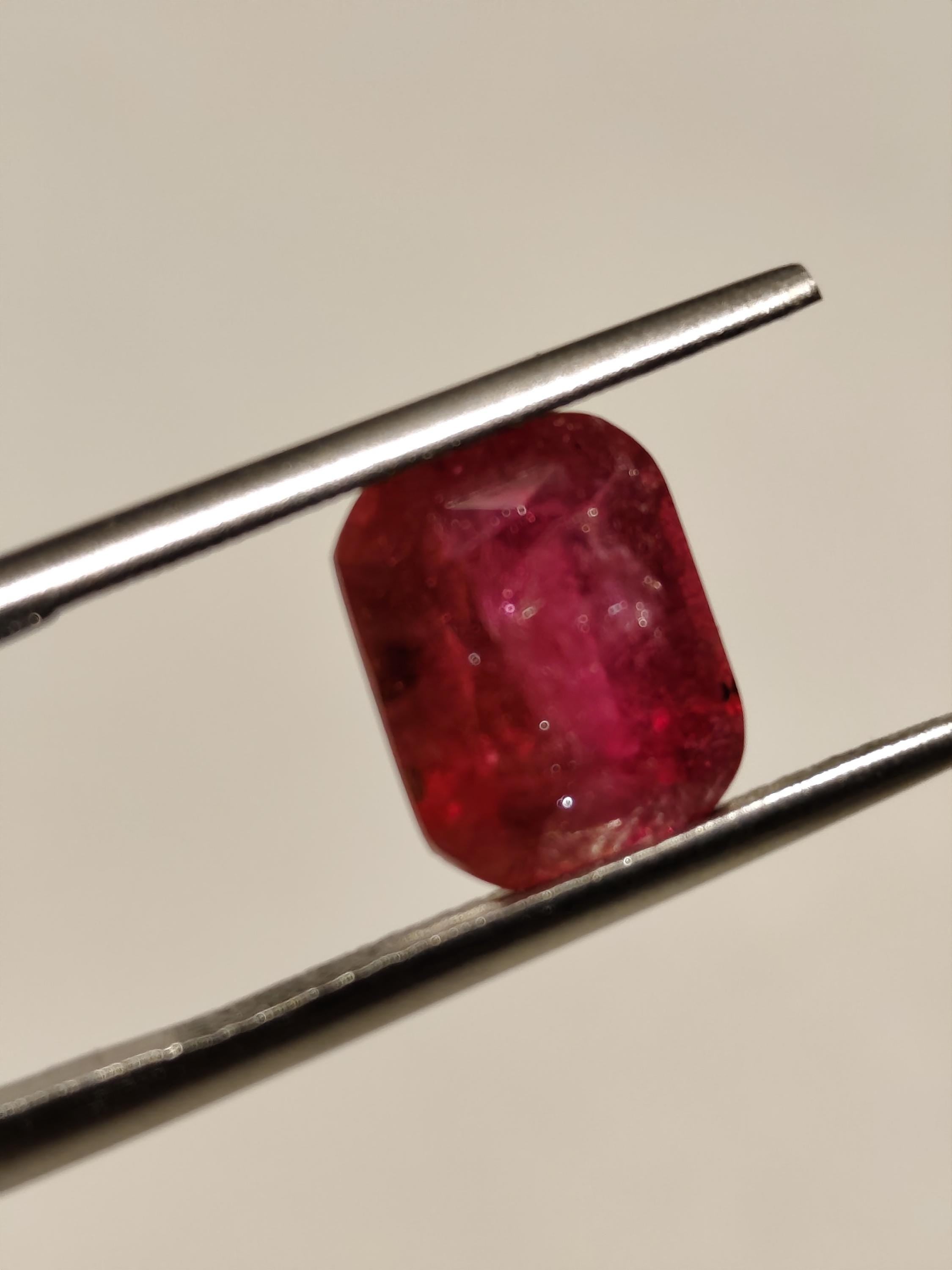 Natural Rubellite Tourmaline 3.20 Ct  Pinkish Red  Cushion Cut Loose Gemstone Afghan