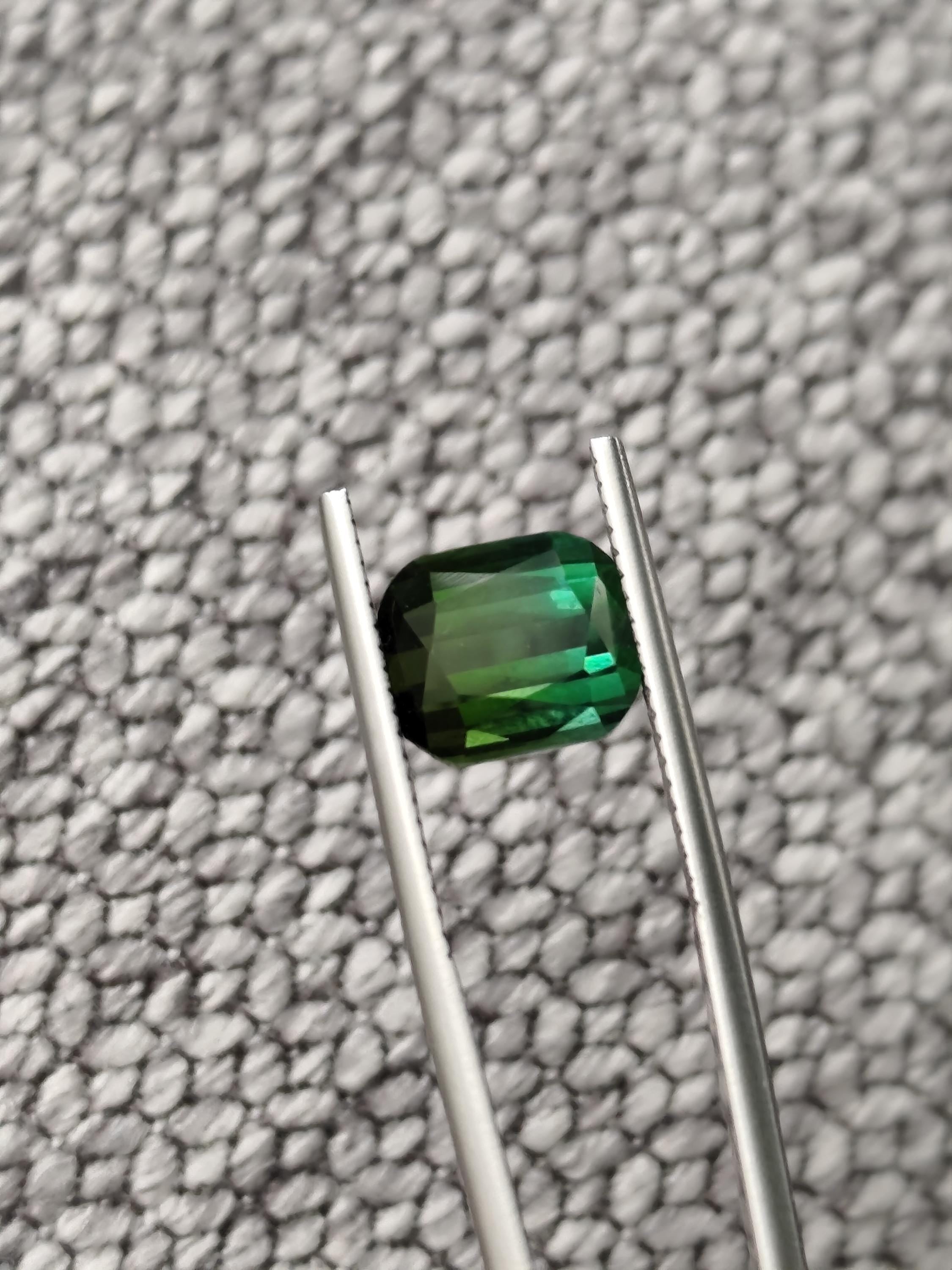 Deep Teal Green Bi Color Tourmaline 4.37 Ct Eye Clean Afghanistan Stone