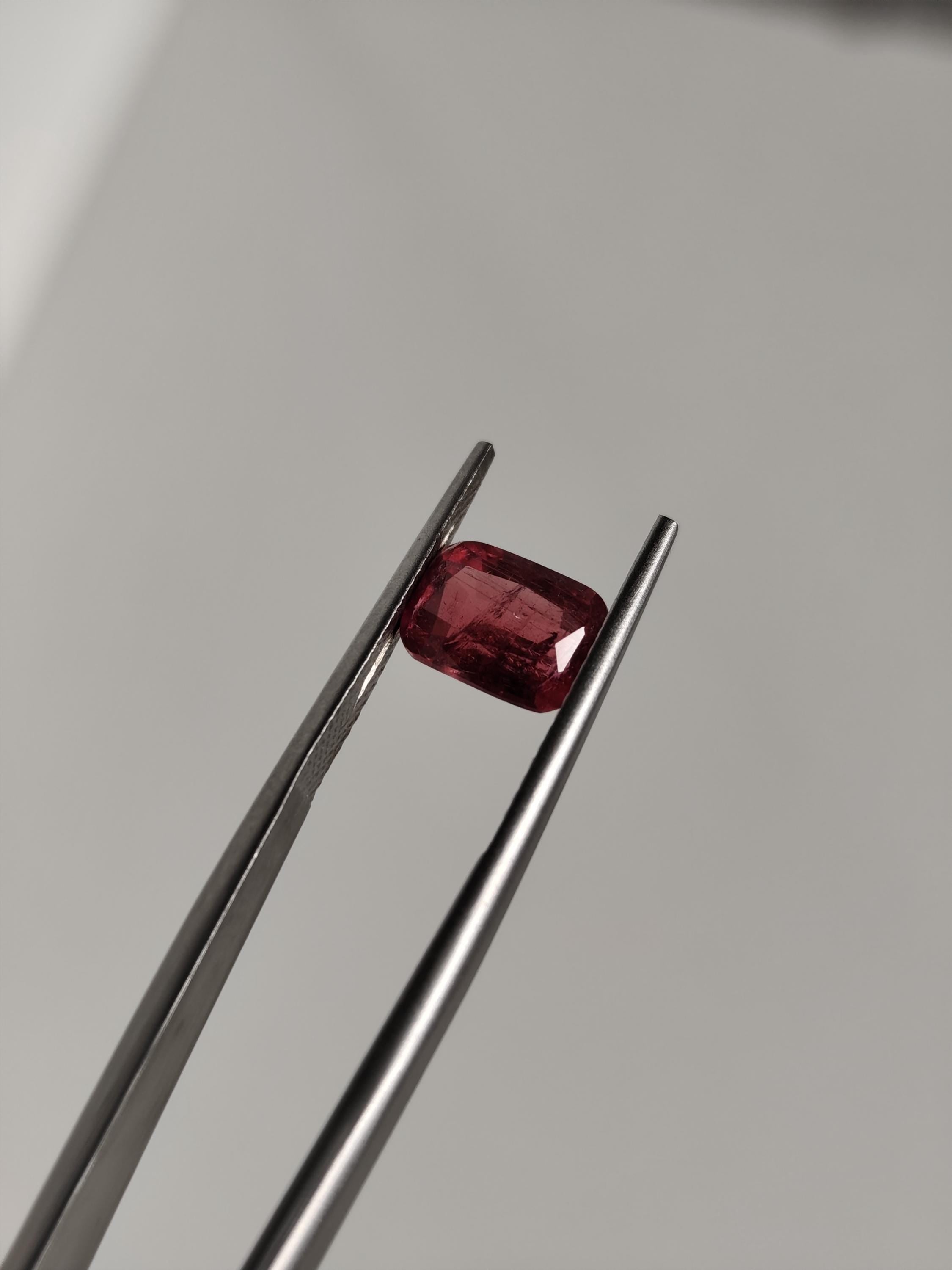 2.14 Ct Natural Rubellite Tourmaline Cushion Cut / Raspberry Red / Afghan / Loose Gemstone for Ring